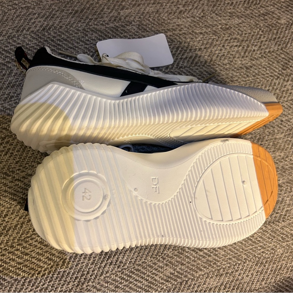 Light Beige and Black Women's Athletic Sneakers - Casual Trainer - Picture 4 of 7
